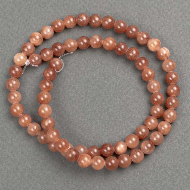 Discount! Selenite Beads (acrylic imitation) on thread, smooth spheres, diameter 6.5 mm, length 40 cm (+/-)