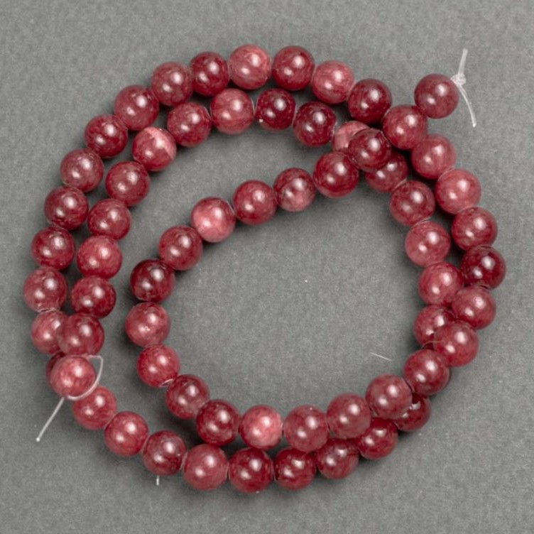 Discount! Tourmaline beads ( imitation acrylic ) on thread, smooth spheres, 6.5 mm diameter, 40 cm length