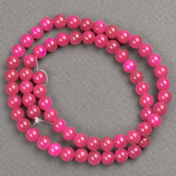 Discount! Tourmaline Beads (Imitation Acrylic) on a Thread, Smooth Bead, 6.5 mm Diameter, 40 cm Length +