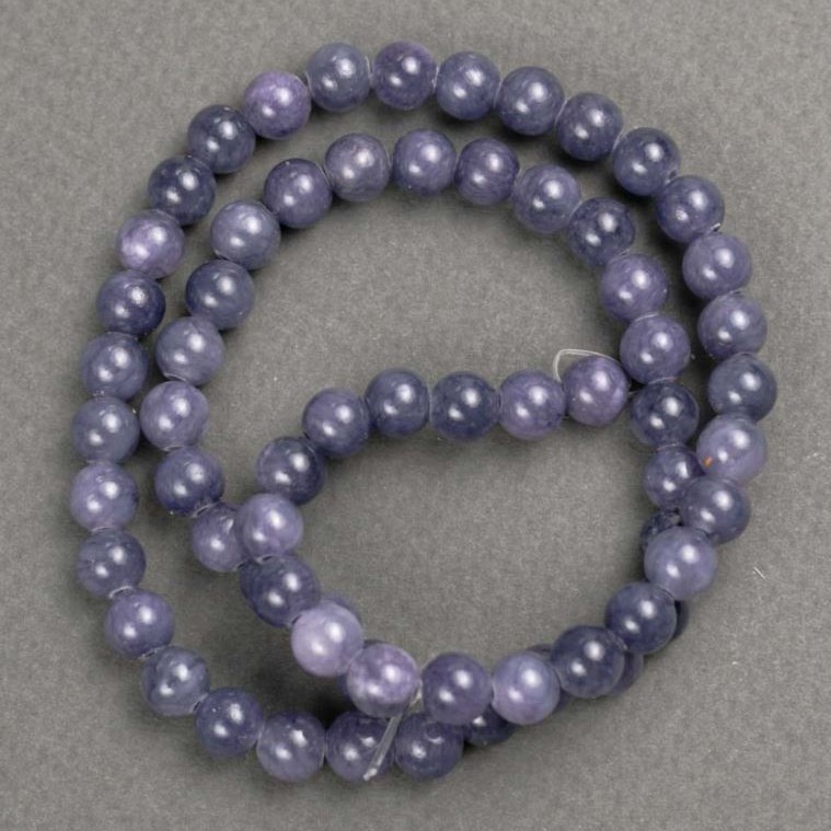 Discount! Amethyst Beads (imitation acrylic) on fishing line, smooth bead, diameter 6.5 mm, length 40 cm +