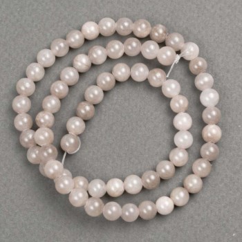Discount! Beads on fishing line - Tinted Quartz (imitation acrylic) gray smooth bead, diameter 6.5 mm, length 40 cm ±