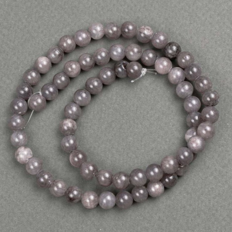 Discount! Beads on fishing line Toned Quartz (acrylic imitation) dark gray smooth beads, diameter 6.5 mm, length 40 cm