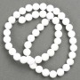 Discount! White Agate Beads on Thread (Imitation Acrylic) Smooth Beads, 8 mm Diameter, 40 cm Length +/-