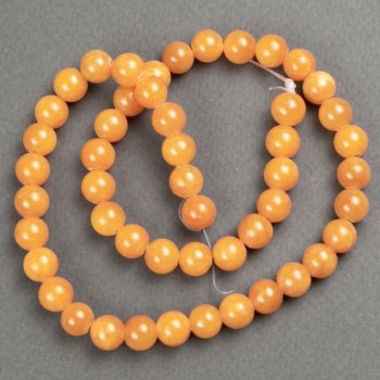 Discount! Citrine Beads on Monofilament (Imitation Acrylic) Smooth Beads, 8.5 mm diameter, 40 cm length