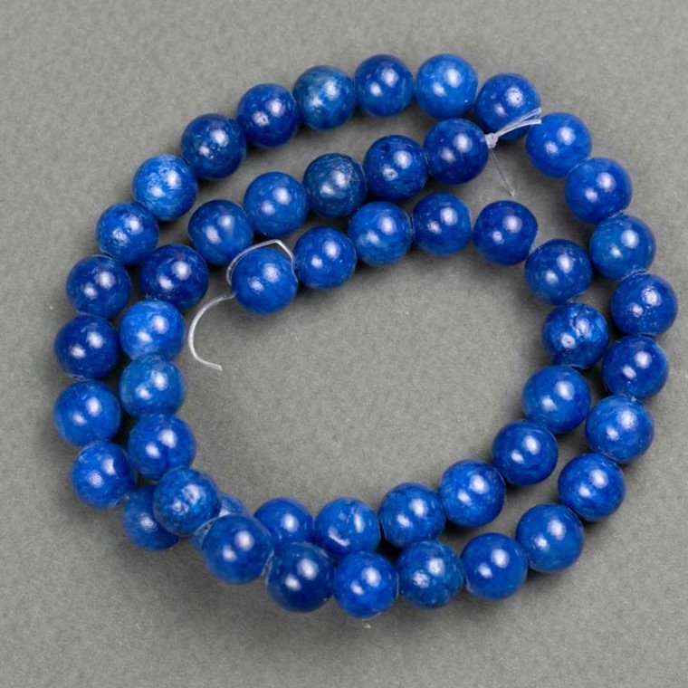 Discount! Lazurite beads on thread (imitation acrylic) smooth bead, diameter 8.5 mm, length 39 cm