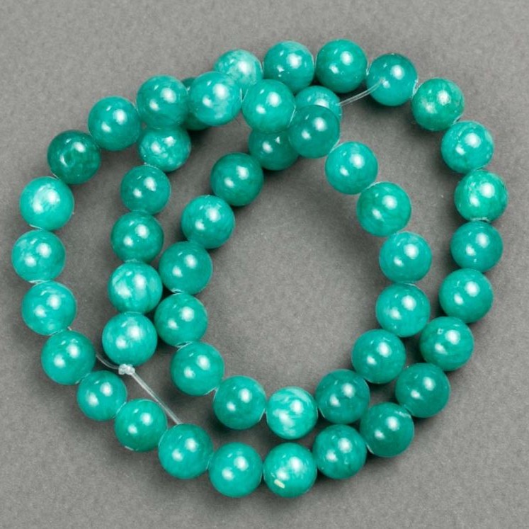 Discount! Amazonite Beads on Thread (Imitation Acrylic) Smooth Bead, Diameter 8.5 mm, Length 40 cm
