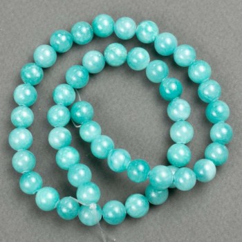 Sale! Amazonite beads on thread (imitation acrylic) smooth spheres, 8.5 mm diameter, 40 cm length