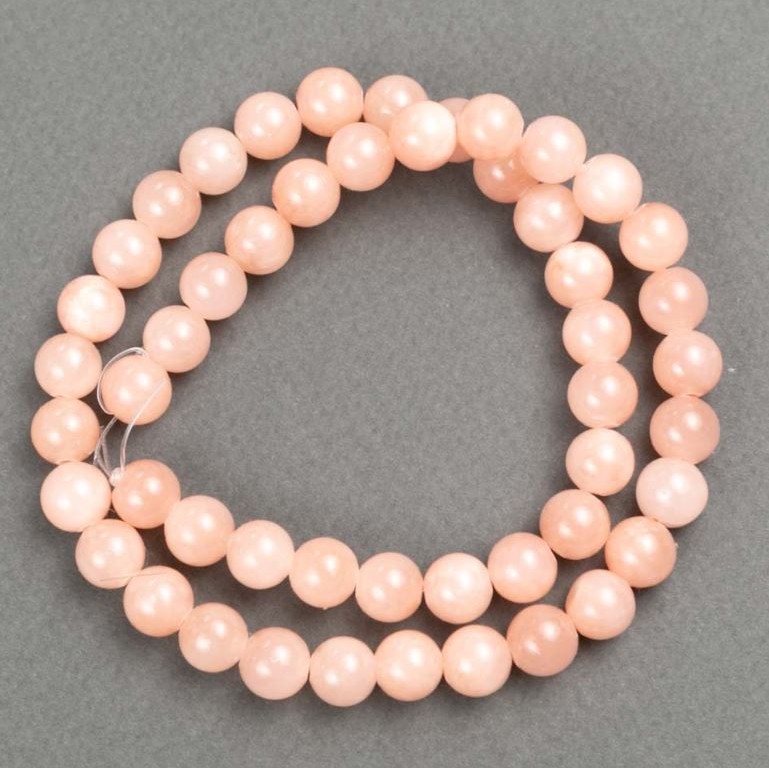 Discount! Selenite Beads on Fishing Line (Acrylic Imitation) Smooth Beads, Diameter 8.5 mm ±, Length 40 cm+