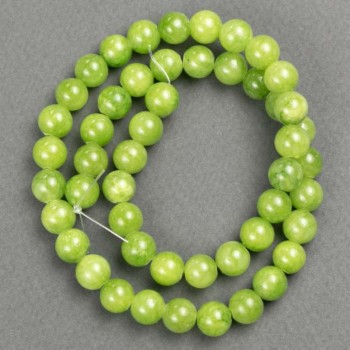 Discount! Onyx Beads (Acrylic Imitation) on Beading Thread, Smooth Round Beads, Diameter 8.5 mm, Length 40 cm