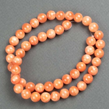 Discount! Citrine Beads on Beading Thread (Imitation Acrylic) - Smooth Bead, Diameter 8.5 mm ±, Length 40 cm ±