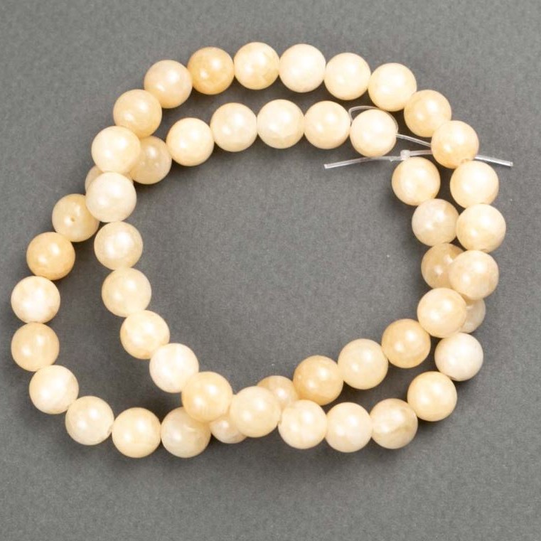 Discount! Pearl-like beads on monofilament (acrylic imitation) smooth bead, 8mm diameter ±, 40cm length ±