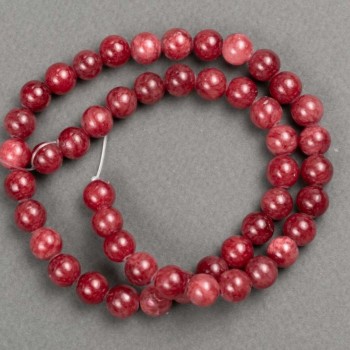 Discount! Tourmaline Beads (Acrylic Imitation) on Fishing Line — Smooth Round Beads, 8.5 mm Diameter, 40 cm Length