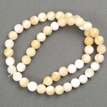 Sale! Beads on Beading Thread - Mother-of-Pearl (Imitation Acrylic) Smooth Bead, 8.5 mm Diameter, 40 cm Length