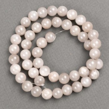 Discount! Threaded beads: Toned Quartz (imitation acrylic), gray, smooth round bead, 8.5 mm diameter, 40 cm length +