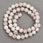 Beads on a thread – Gray tinted quartz (synthetic acrylic), smooth round bead, 8.5 mm diameter, 40 cm length
