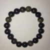 Sun Obsidian Bracelet with Smooth 10 mm Beads on Elastic, 18 cm Length