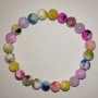 Bracelet with assorted toned quartz beads, 8 mm diameter, length 18 cm