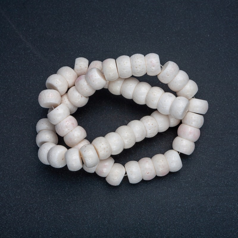 Beads on a thread, natural white sponge coral rondelle, diameter 13×8 mm, length 42 cm+