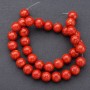 Natural sponge coral beads, smooth round balls, 12 mm diameter, 37 cm strand
