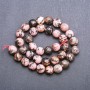 Rhodonite natural stone beads, faceted round bead, 10 mm diameter, 37 cm strand