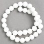 SALE! White Agate Beads on Fishing Line (Imitation Acrylic) Smooth Beads, 12 mm Diameter, 40 cm length