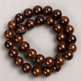 Discount! Tiger's Eye Beads (acrylic imitation) on thread, smooth bead, diameter 12.5 mm, length 40 cm.