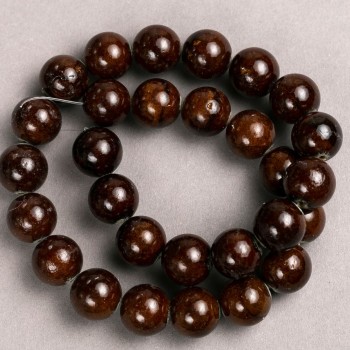 Discount! Tiger's Eye Beads (imitation acrylic) on thread, smooth beads, diameter 14.5 mm, length 41 cm