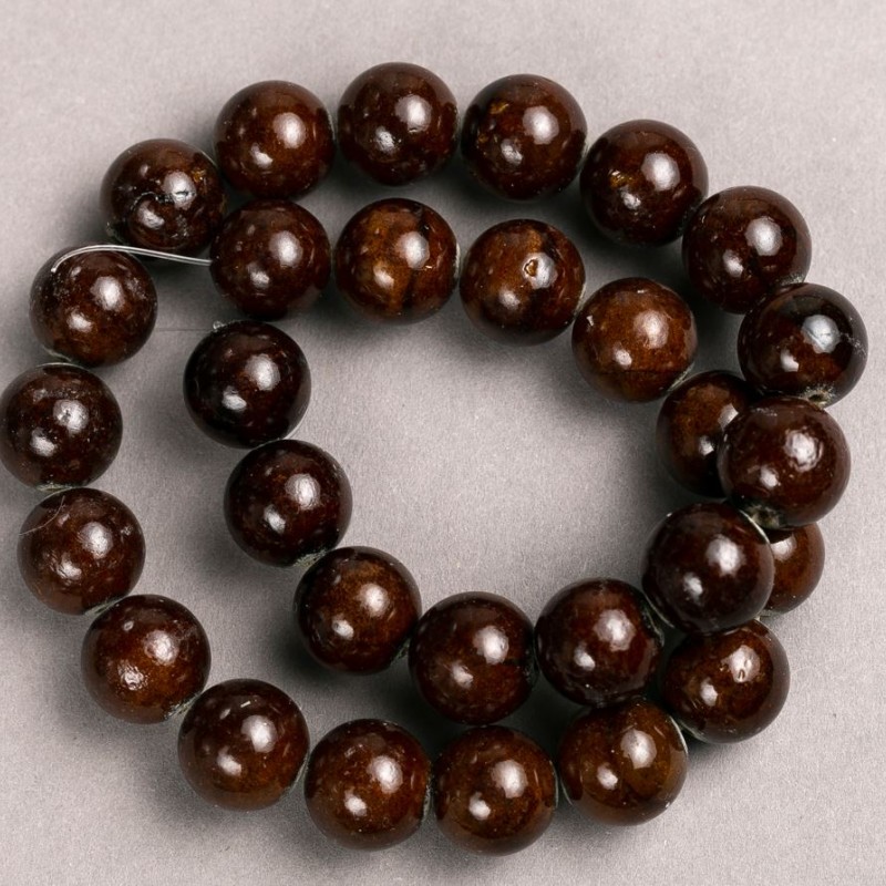 Discount! Tiger's Eye Beads (imitation acrylic) on thread, smooth beads, diameter 14.5 mm, length 41 cm