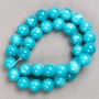 Acrylic Aquamarine Beads on String, Smooth Round Beads, 12.5 mm Diameter, 40 cm Length
