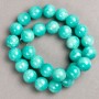 Discount! Amazonite Beads on Thread (Imitation Acrylic) Smooth Round Beads, 14mm+-, 40cm+