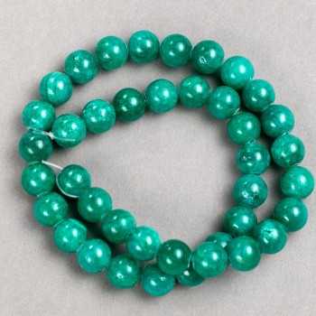 Sale! Amazonite beads on beading thread (acrylic imitation) smooth beads, diameter 10.5 mm, length 40 cm