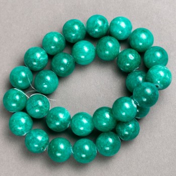 Sale! Amazonite beads on fishing line (imitation acrylic) smooth beads, diameter 14.5 mm, length 40 cm