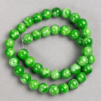 Discount! Nephrite beads (acrylic imitation) on a beading thread, smooth round bead, diameter 10.5 mm, length 40 cm +/-