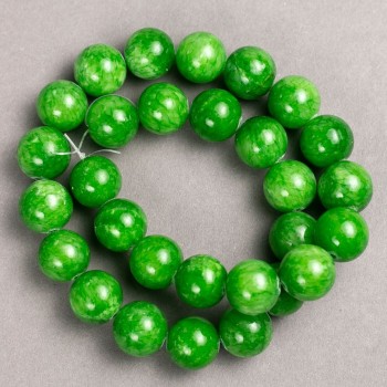 Discount! Jade Beads (Acrylic Imitation) on Thread, Smooth Beads, Diameter 14.5 mm, Length 40 cm ±