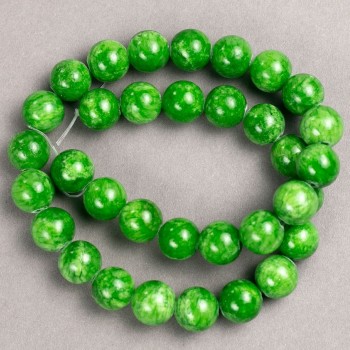 Discount! Chrysoprase Beads (imitation acrylic) on a beading thread, smooth round beads, diameter 12.5 mm +/-, length 40 cm
