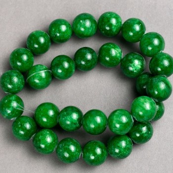 Discount! Chrysoprase Beads (Imitation, Acrylic) on Fishing Line, Smooth Beads, 14 mm diameter, 40 cm length +