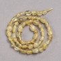 Beads on a thread of natural Rutile Quartz, faceted, diameter 8x6 mm + -, length 39 cm +
