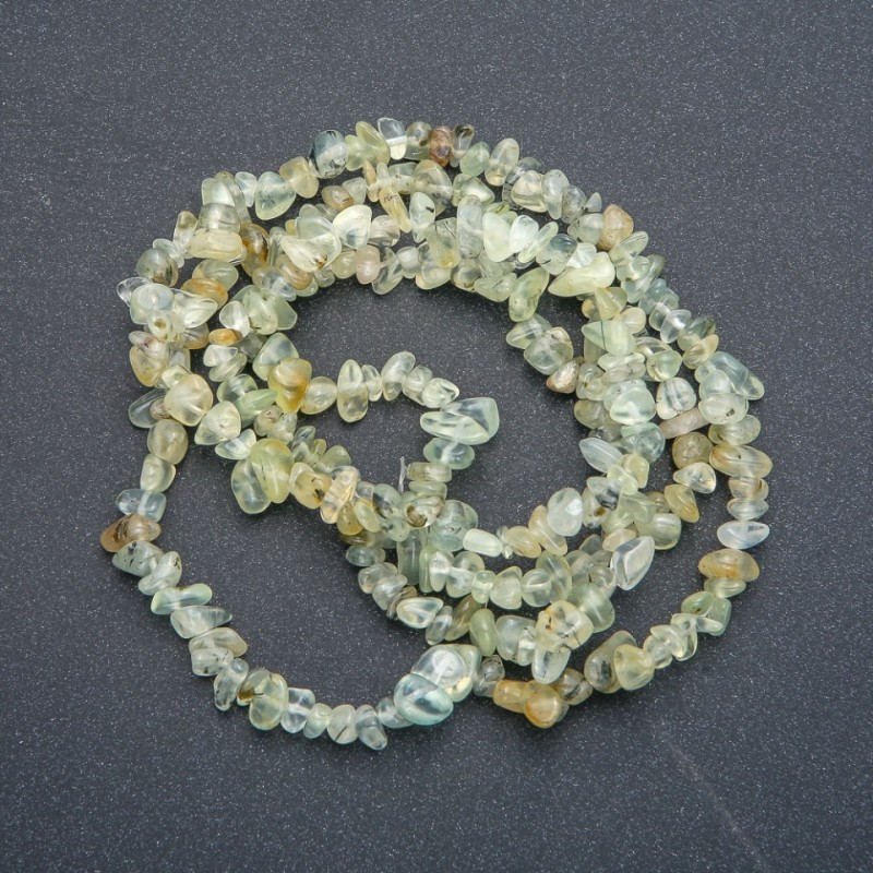 Prenite beads on thread, natural stone, 7×4 mm diameter, length 86 cm +