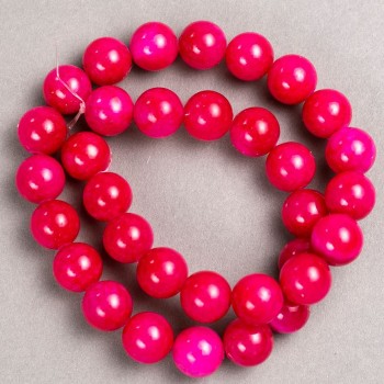 Discount! Tourmaline beads (acrylic imitation) on beading line, smooth spheres, 12.5 mm diameter, 40 cm length