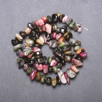 Tourmaline Chip Beads, Natural Stone, 8-10 mm diameter, 38 cm strand (±)