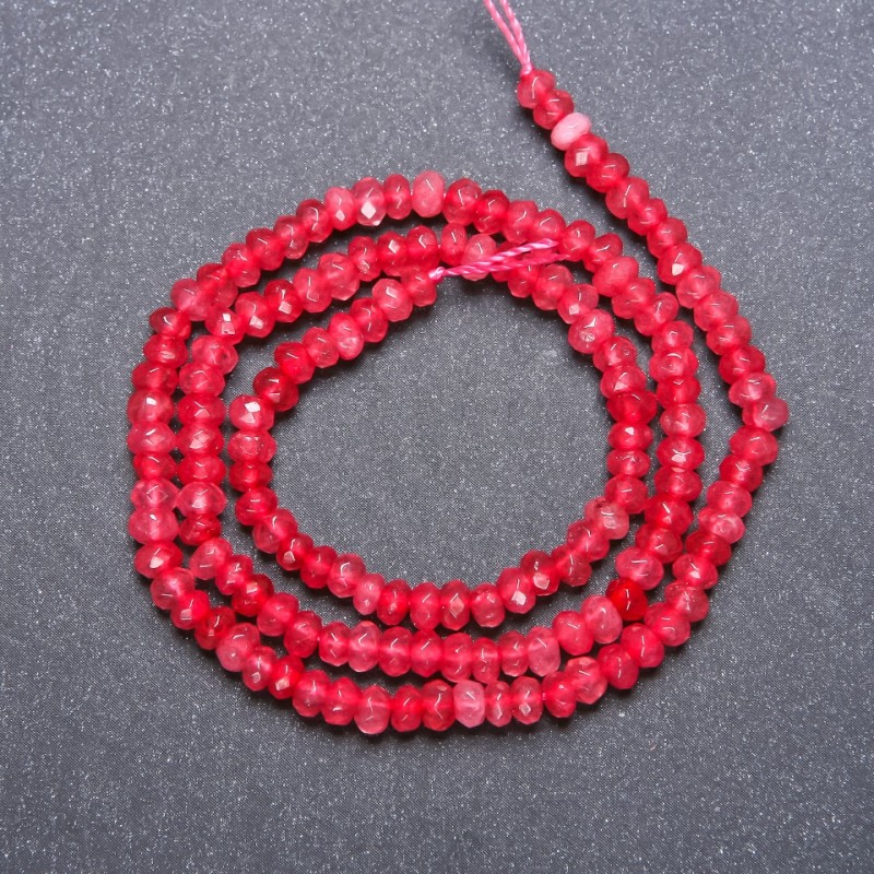 Tourmaline Beads (Imitation) Faceted Rondelle, Diameter 4x3mm, Cord Length 38 cm