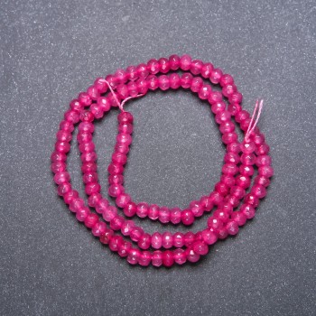 Tourmaline (imitation) faceted rondelle beads, diameter 4x3 mm, strand length 38 cm