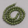 Natural stone beads Canadian Jadeite - smooth round beads, diameter 6.5 mm, length 39 cm