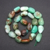 Faceted chrysoprase beads, natural gemstone, diameter 11x16 mm (±), length 38 cm