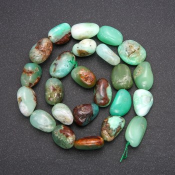 Faceted chrysoprase beads, natural gemstone, diameter 11x16 mm (±), length 38 cm