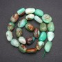 Faceted chrysoprase beads, natural gemstone, diameter 11x16 mm (±), length 38 cm