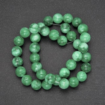 Chrysoprase beads on beading thread, Smooth Ball model, diameter 10 (+/-) mm, length 38 cm