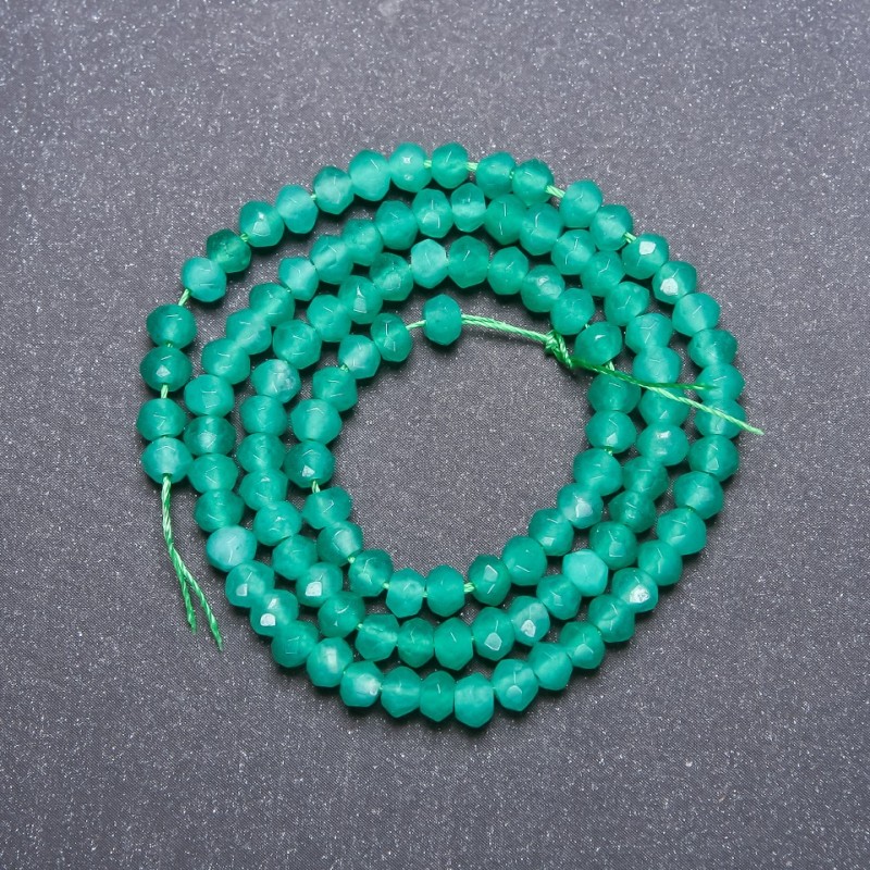 Amazonite Beads (Imitation) Faceted Rondel, Diameter 4x3 mm, 38 cm Strand