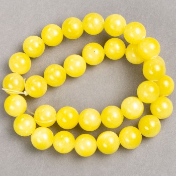 Sale! Citrine beads on fishing line (imitation acrylic) smooth bead, diameter 12.5 mm, length 40 cm