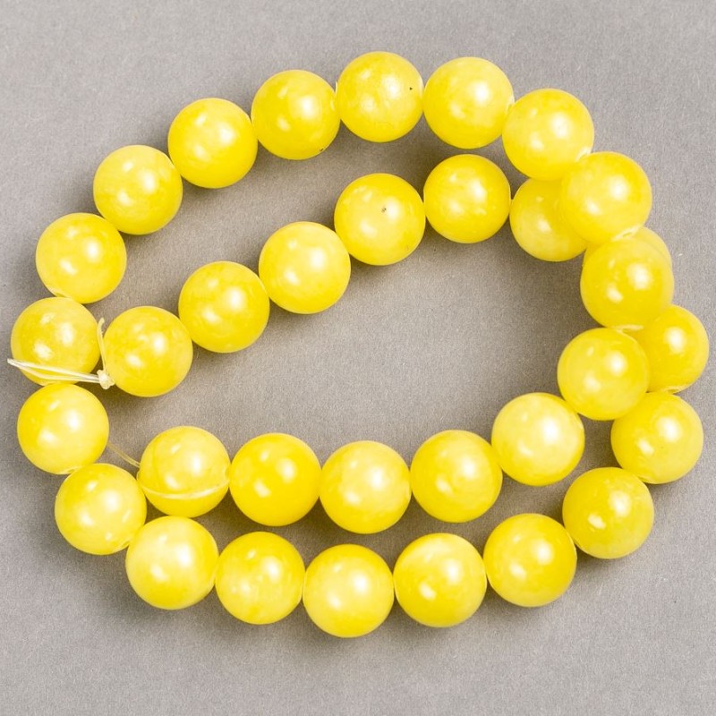Sale! Citrine beads on fishing line (imitation acrylic) smooth bead, diameter 12.5 mm, length 40 cm